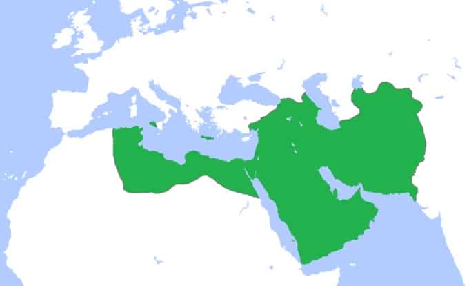 Carte du califat abbasside à son apogée en 850